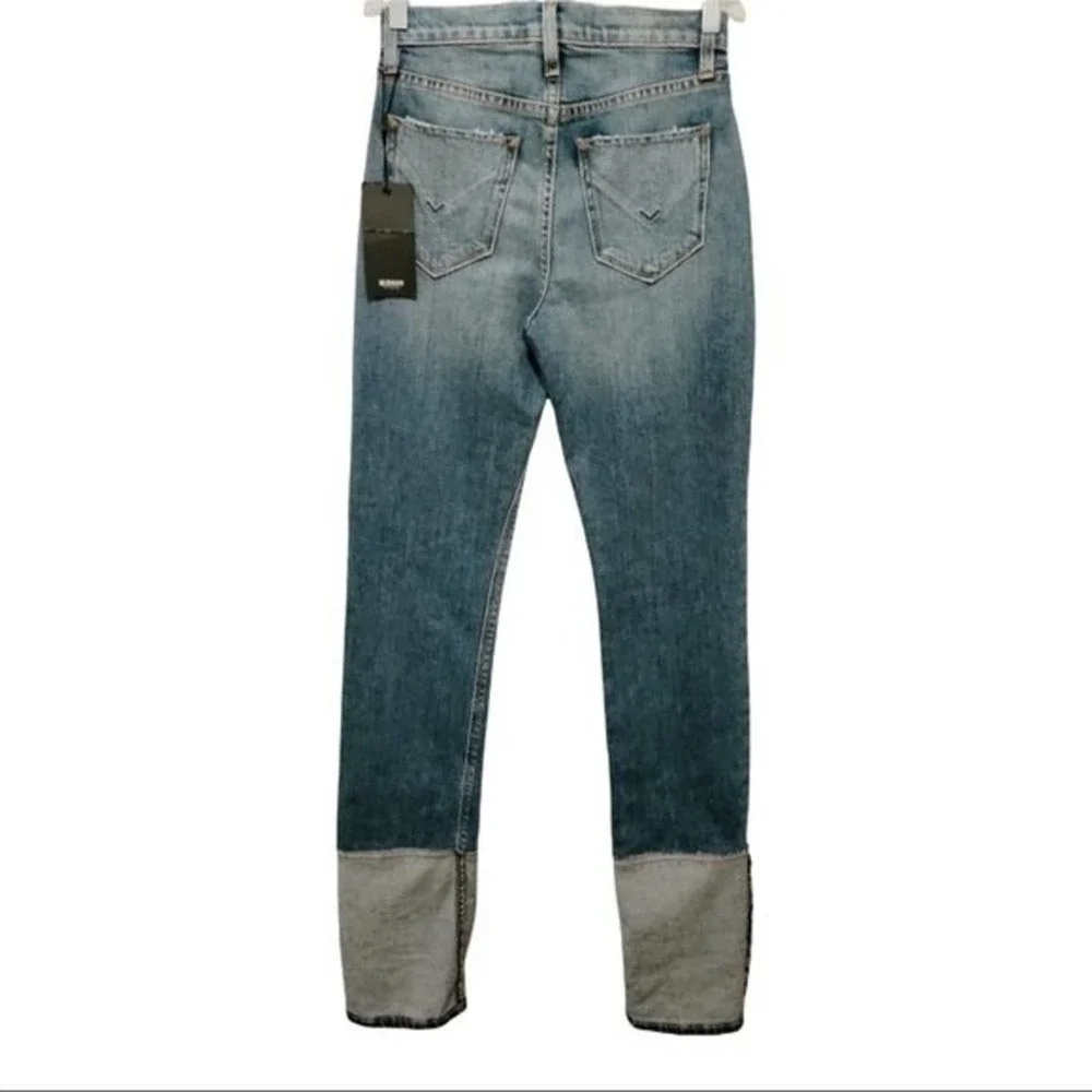 Hudson Holly Straight Leg Reverse Hem High Waist Jeans In Mimic NWT‎ - Picture 7 of 8